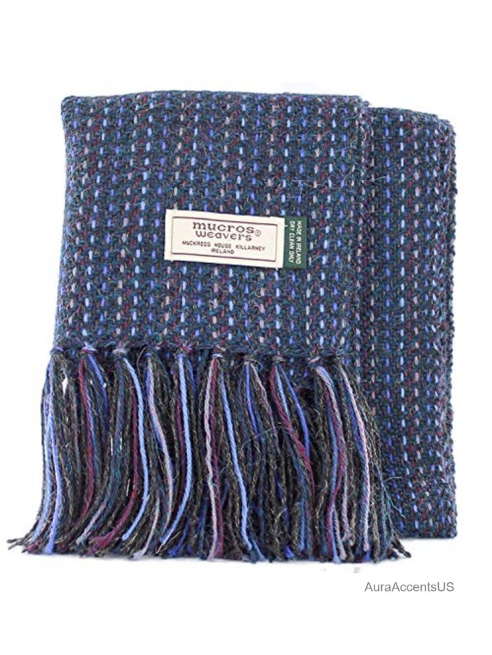 Mens Wool Scarf Handwoven in Ireland Traditional Fishermans Scarf